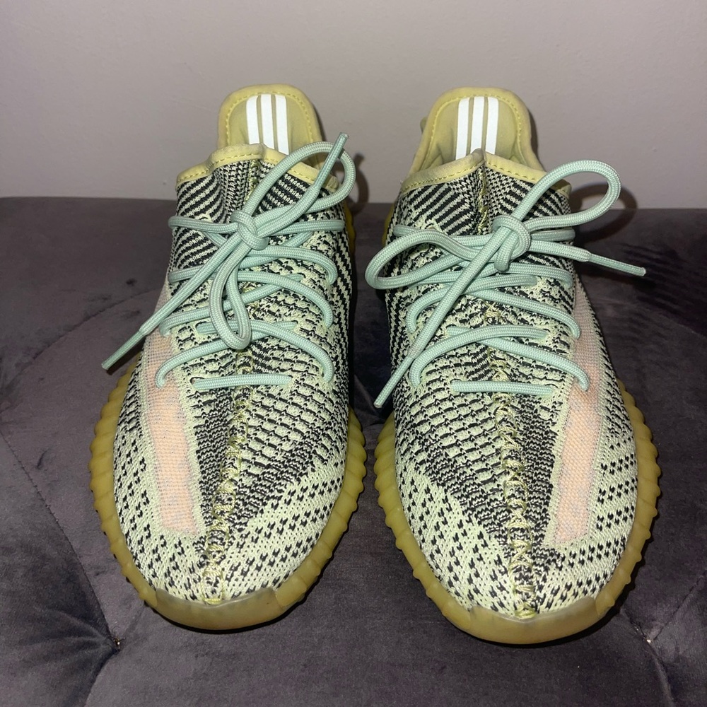 adidas Yeezy Boost-Style Knit Sneakers in Mint Green, Yellow, Pink Accents